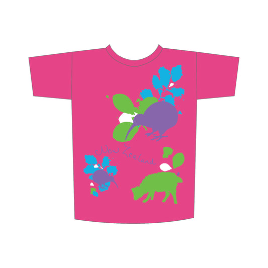 TGKSCP8 - T-Shirt Glitter Kiwi & Sheep