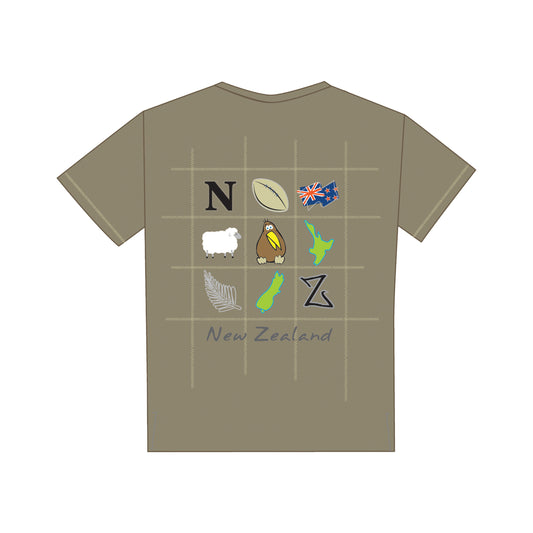 TICK6 - T-shirt Icons of NZ Khaki 6