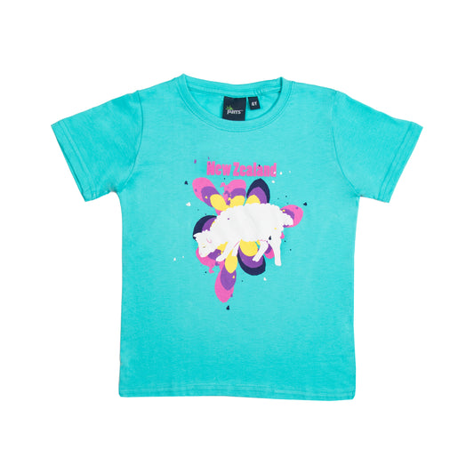 TPSCA4 - T-Shirt Paintball Sheep Childs Aqua Blue Size 4