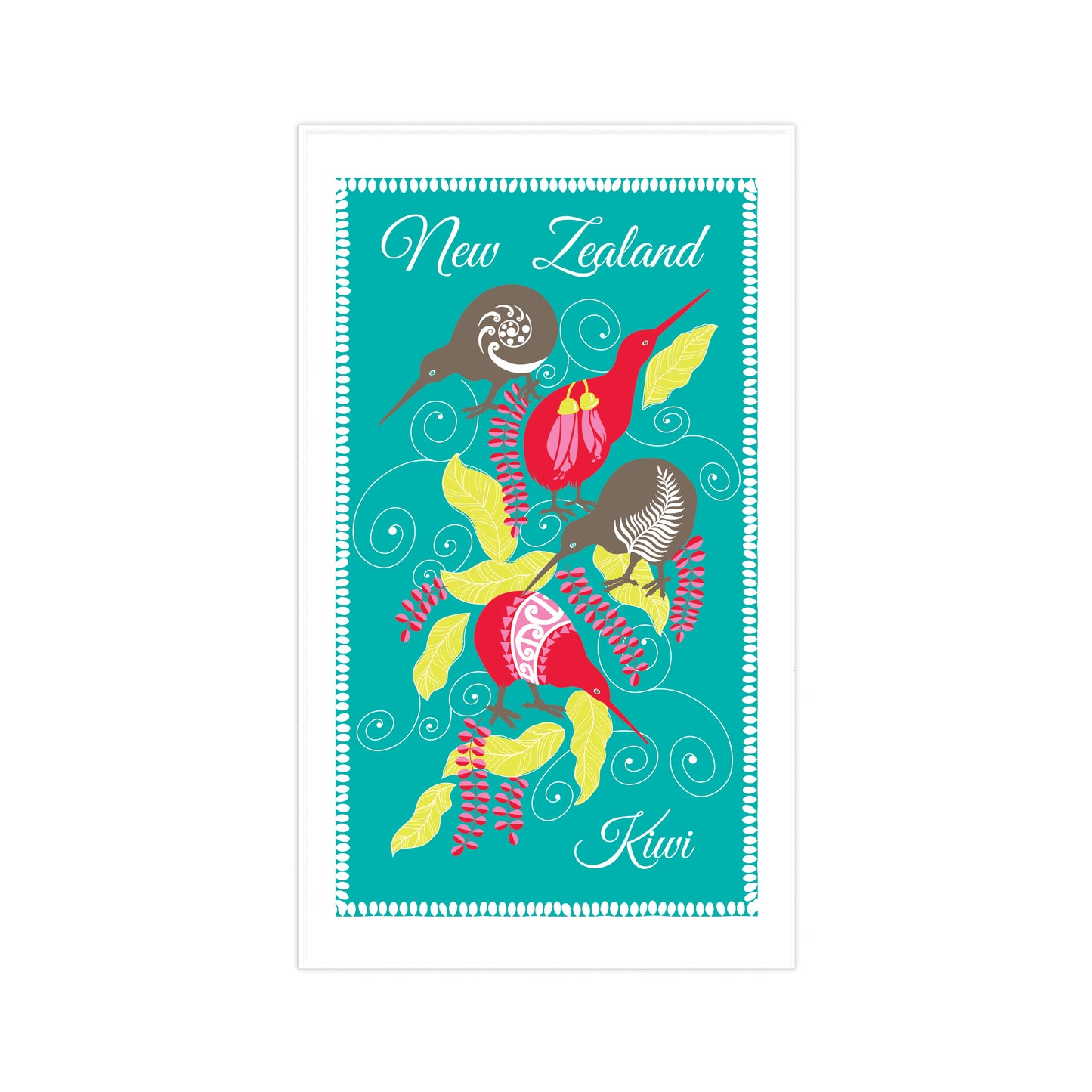 TTKIL - Tea Towel Kiwi & Leaves