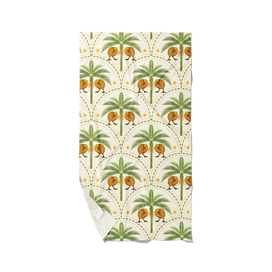 TTKTNC - Tea Towel Kiwi Tropics with Nikau's Cream