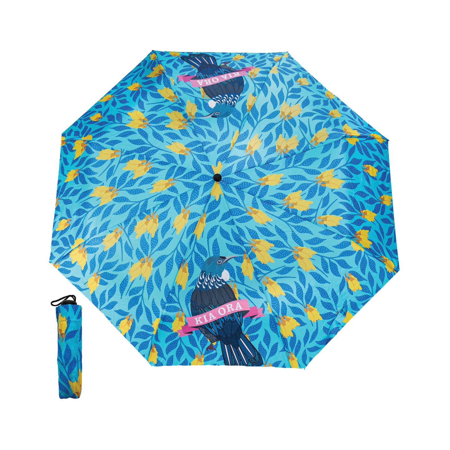 UKOFT - Umbrella Kia Ora Florals Tui Blue